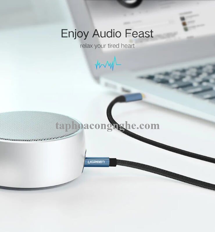 Ugreen 10684 0.5M màu Xanh Cáp âm thanh 2 đầu 3.5mm dương AV112 30010684